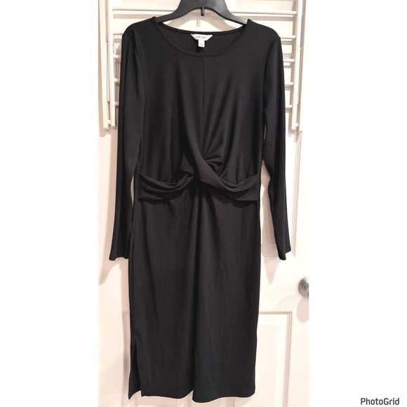 Nine West Dresses & Skirts - NWT Nine West Black Twist Front Dress Large Elevated Basic